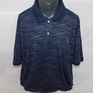US Polo Assn. Mens 3XL Blue White Polo Shirt Red Pony